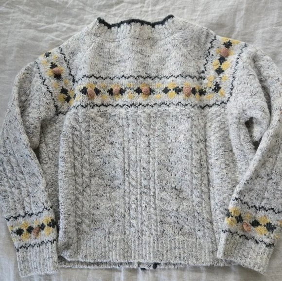 Women's Textured Cardigan in Cream and Black, Purchased From Roolee.  Size Small - Picture 2 of 5